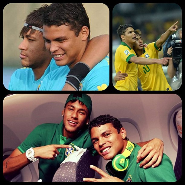 “Te amo”, diz Neymar ao desejar parabéns aThiago Silva