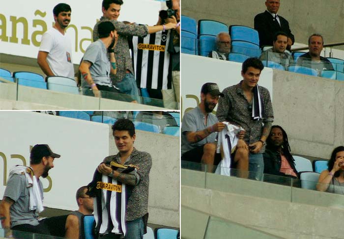 John Mayer vai ao Maracanã e ganha camisa do Botafogo - AGNews - O Fuxico