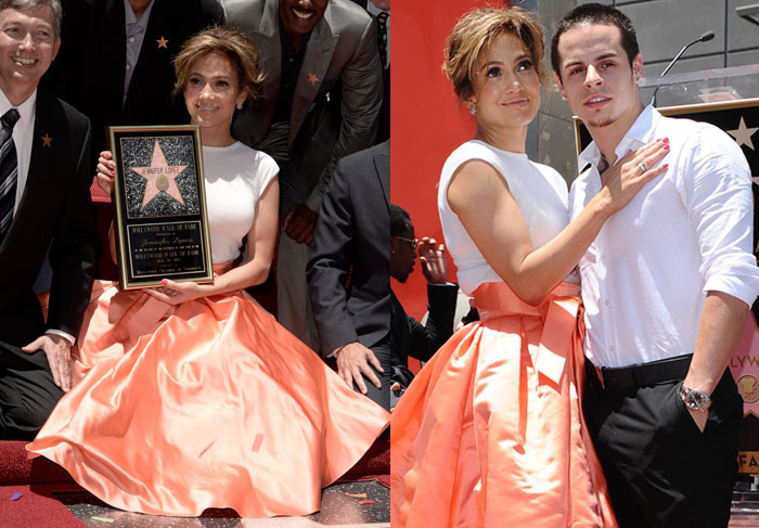Look das famosas: Jennifer Lopez - Vestido Zuhair Murad, usado na cerimônia da calçada da fama de Hollywood