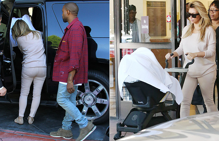  Kim Kardashian e Kanye West levam a filha ao médico