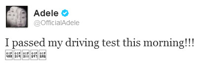 Adele finalmente consegue tirar sua carteira de motorista