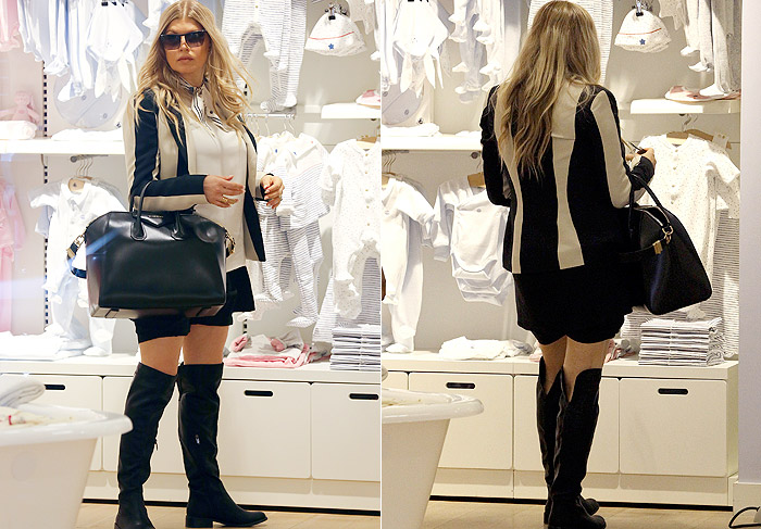 Fergie vai às compras para seu bebê, em Beverly Hills