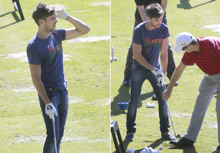 Zac Efron comemora aniversário jogando golfe