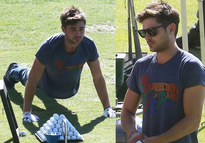 Zac Efron comemora aniversário jogando golfe