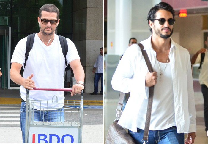 Marcelo Serrado circula por aeroporto carioca