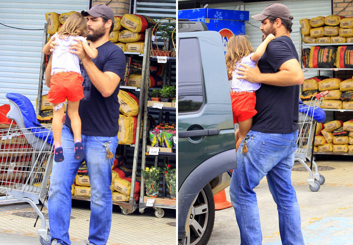 Thiago Lacerda faz compras com os filhos