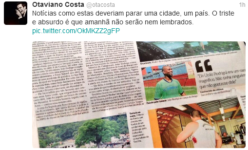 Otaviano Costa se revolta com notícia de ex-jogador que teve cabeça arrancada