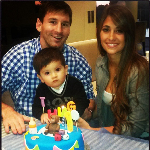 Lionel Messi comemora aniversário de um ano do filho