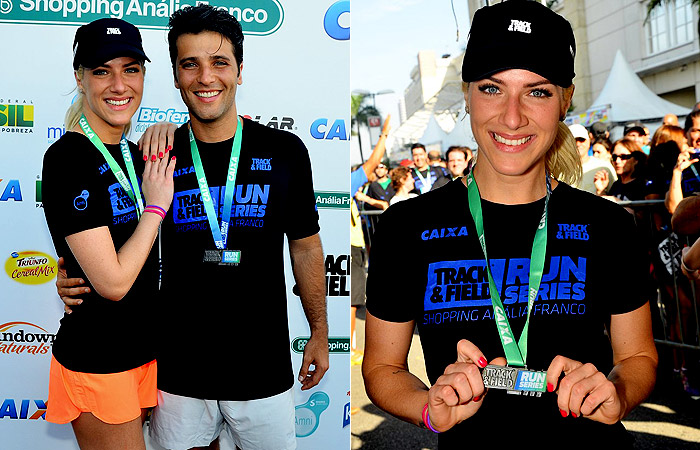 Bruno Gagliasso e Giovanna Ewbank correm maratona juntos em São Paulo