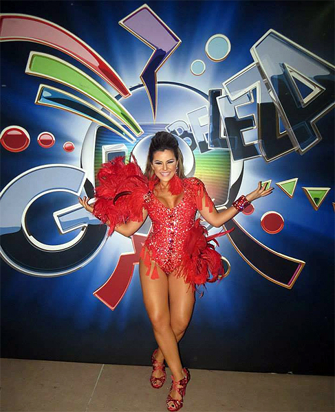 Tânia Oliveira grava vinheta de Carnaval da Tom Maior, na Globo