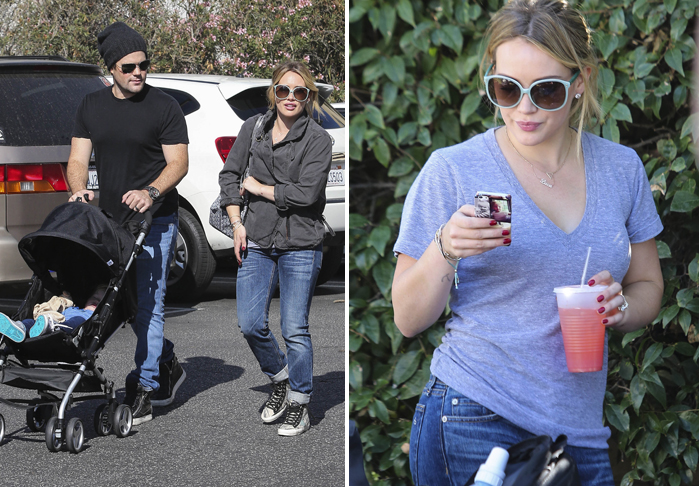 Hilary Duff curte pic-nic com a família e amigos