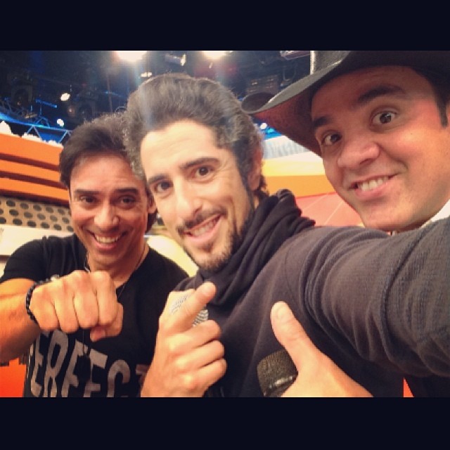 Marcos Mion grava Legendários com Guilherme e Santiago