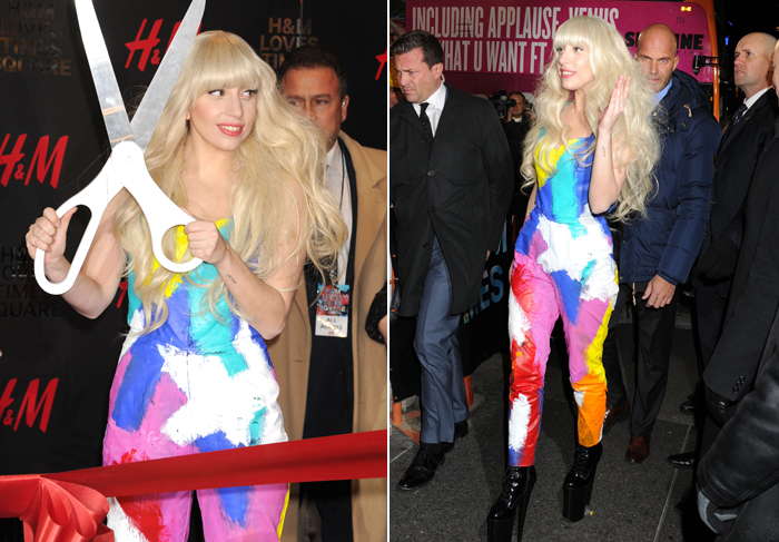 De franja, Lady Gaga aparece com look todo colorido