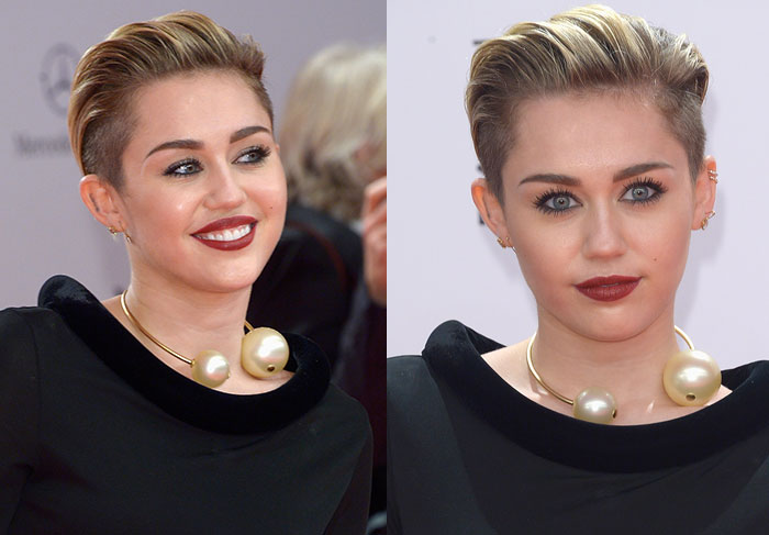 Miley Cyrus vai a evento de música toda trabalhada na elegância