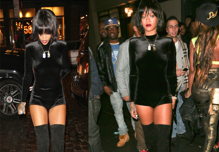 Toda de negro, Rihanna arrasa com novo corte de cabelo