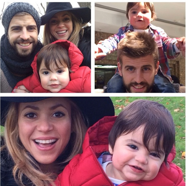 Shakira posta foto em família com o filho Milan