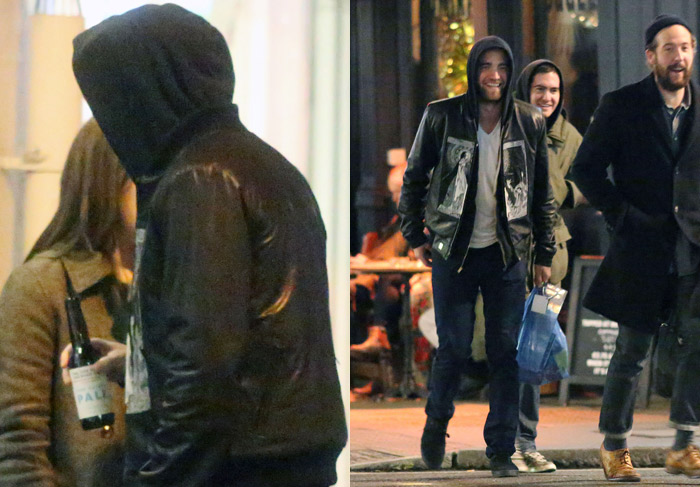 Robert Pattinson toma cerveja com amigos em Londres