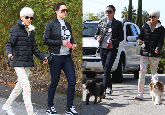 Após deixar clínica, Amanda Bynes passeia com a mãe e os cachorros