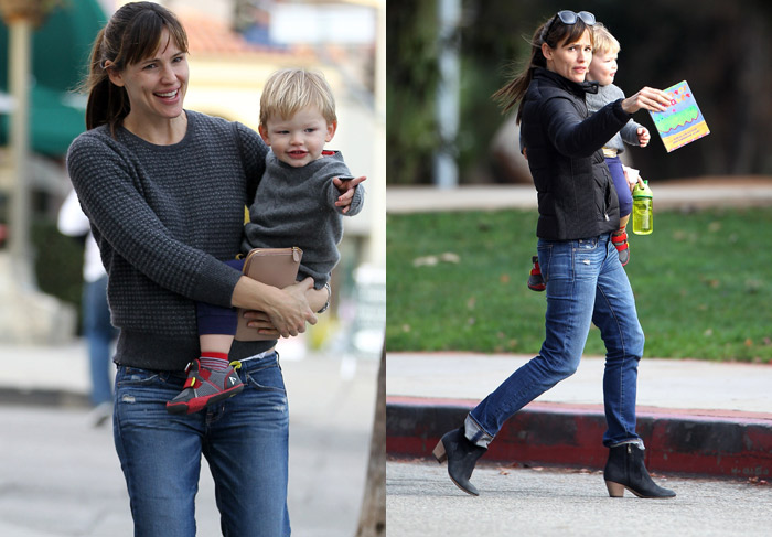 Jennifer Garner se diverte com a filha em parquinho em Los Angeles