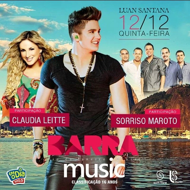 Luan Santana toca no Barra Music, no Rio
