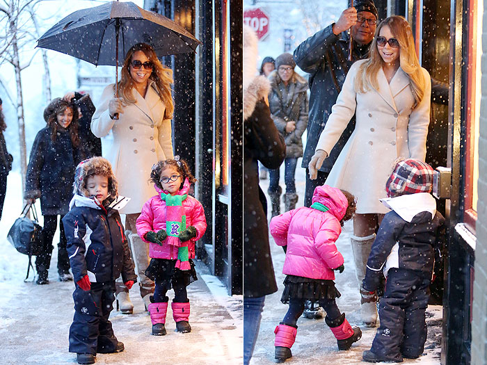 Estilosos, filhos de Mariah Carey fazem compras com a mãe