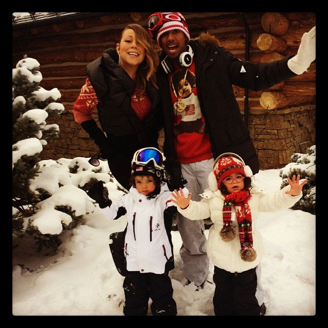 Mariah Carey reúne a família na neve de Aspen