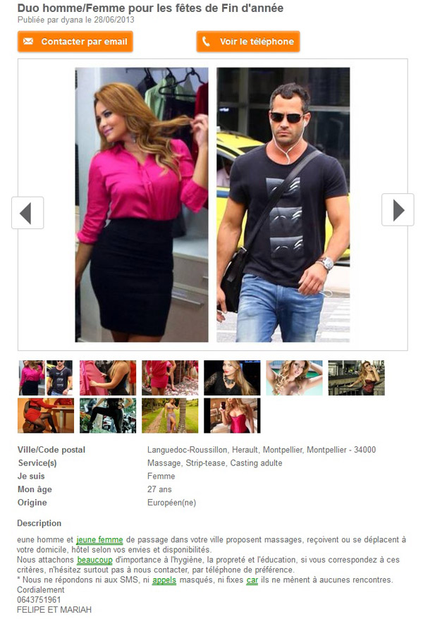  Site usa fotos de Geisy Arruda e Malvino Salvador em anúncios de sexo 