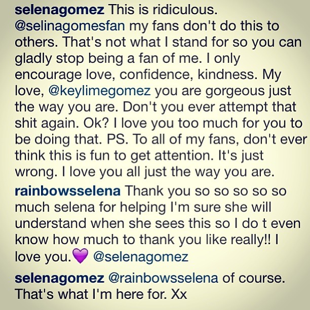 Selena Gomez puxa a orelha de fã em rede social