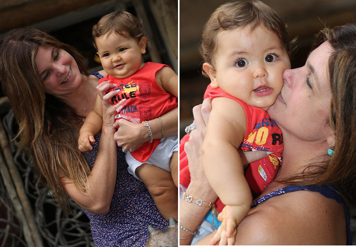 Cristiana Oliveira curte o neto em Maceió