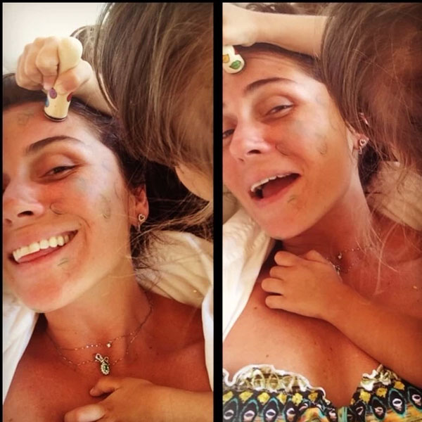 Giovanna Antonelli vira cobaia da filha em momento maquiagem