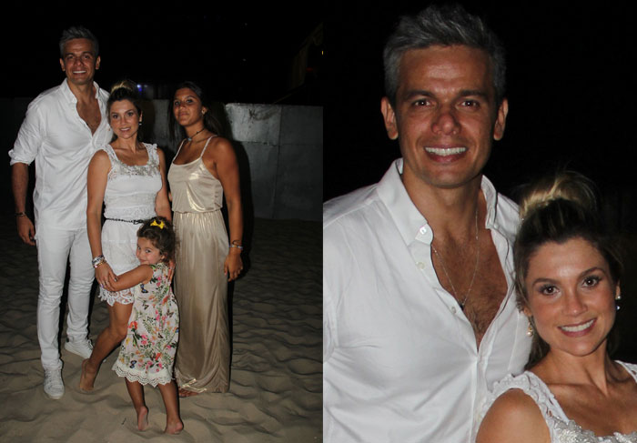 Otaviano Costa, Flávia Alessandra e as filhas  Giulia e Olivia 