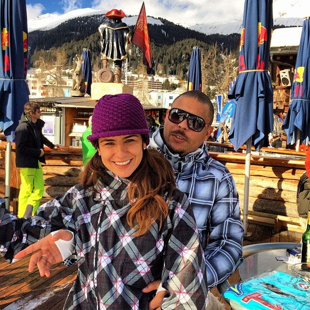 Paula Morais e Ronaldo curtem o frio em Davos