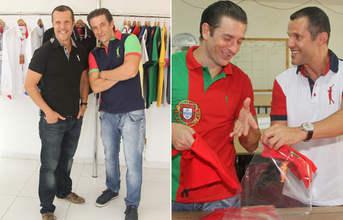 Alexandre Barros e Renato Rabello viram funcionários de fábrica de roupas