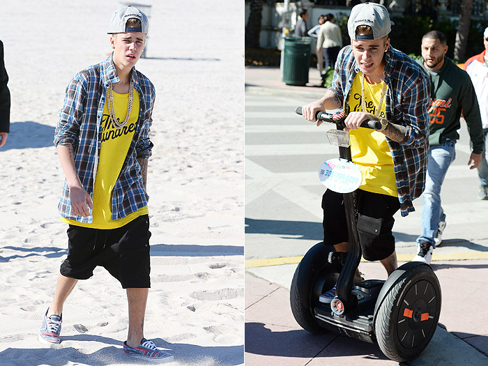 Após esbanjar em clube de strip, Justin Bieber passeia em Miami