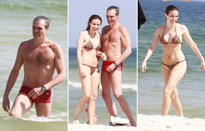 Dalton Vigh vai à praia da Barra da Tijuca com a namorada