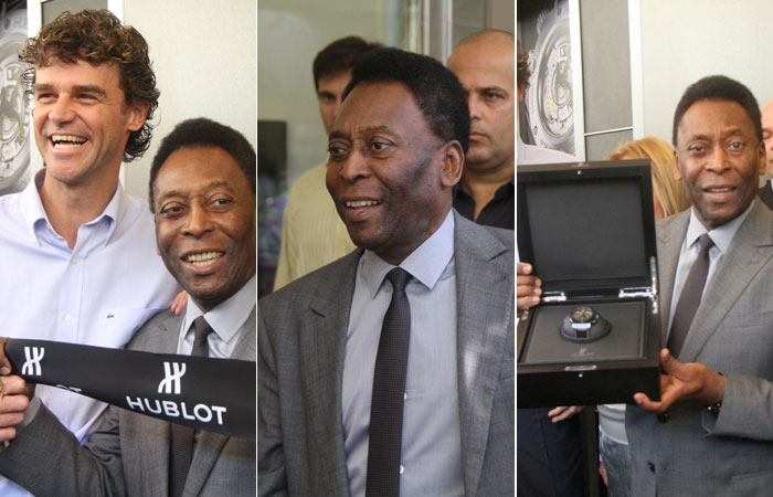  Pelé e Guga inauguram relojoaria em shopping carioca