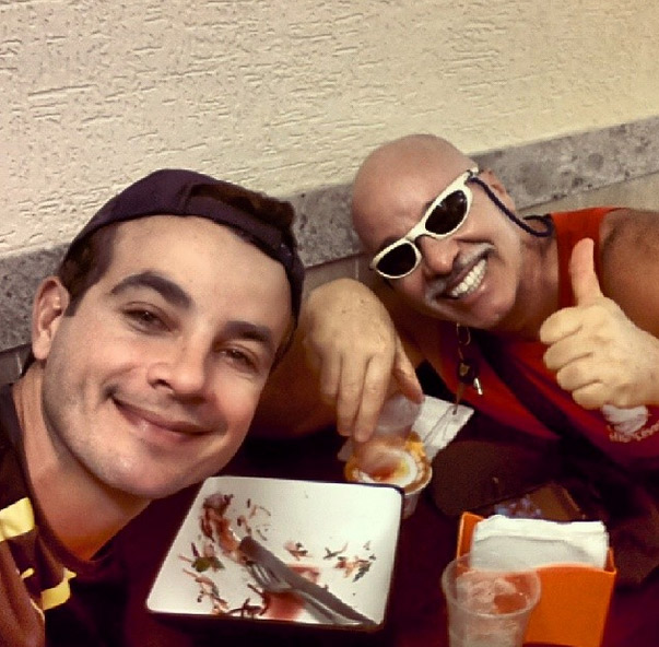 Anderson Di Rizzi e Paulo Cintura almoçam juntos no Rio