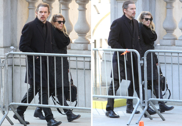 Ethan Hawke e Meryl Streep comparecem ao funeral de Philip Seymour Hoffman