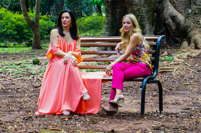 Angélica e Claudia Raia gravam programa no Parque do Ibirapuera