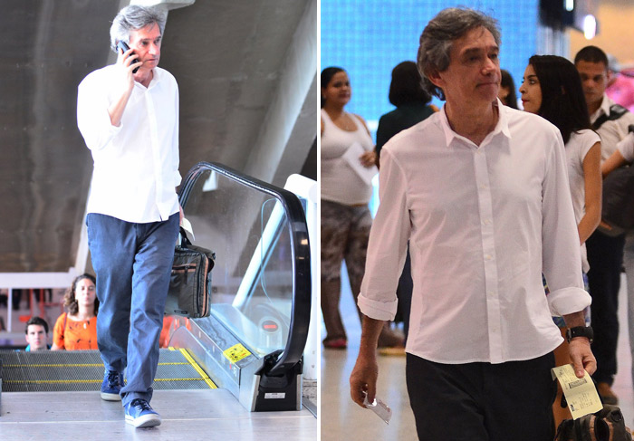 Serginho Groisman embarca no aeroporto Santos Dumont