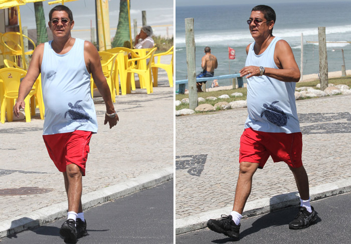  Zeca Pagodinho faz caminhada na Barra da Tijuca