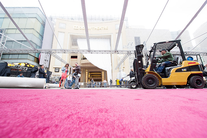 Preparativos para o Oscar 2014: O tapete vermelho do Dolby Theatre em Los Angeles