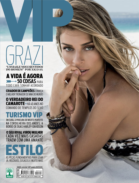 Grazi Massafera esbanja beleza na edição de março da Revista VIP