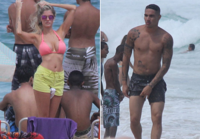 Bárbara Evans curte praia com jogador Paolo Guerrero