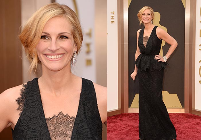 Julia Roberts foi de Givenchy. Tudo certo, tudo perfeito.