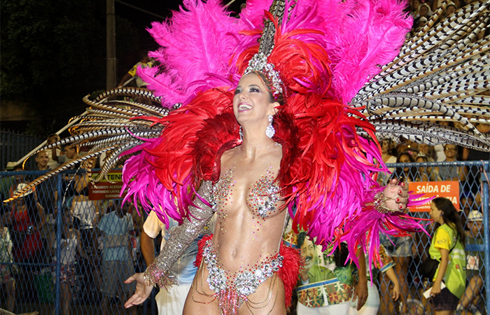 Ticiane Pinheiro mostra que tem samba no pé no desfile da Vila Isabel