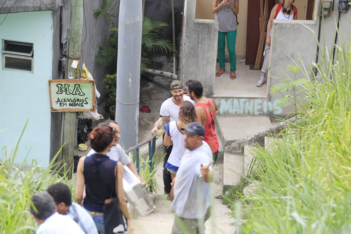 David Beckham visita a favela do Vidigal, no  Rio