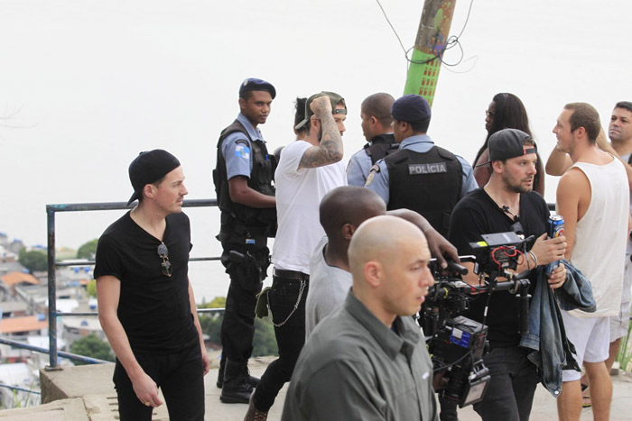 David Beckham visita a favela do Vidigal, no  Rio