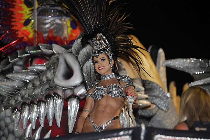Famosos se reúnem para os desfile das escolas campeãs do Carnaval de São Paulo.