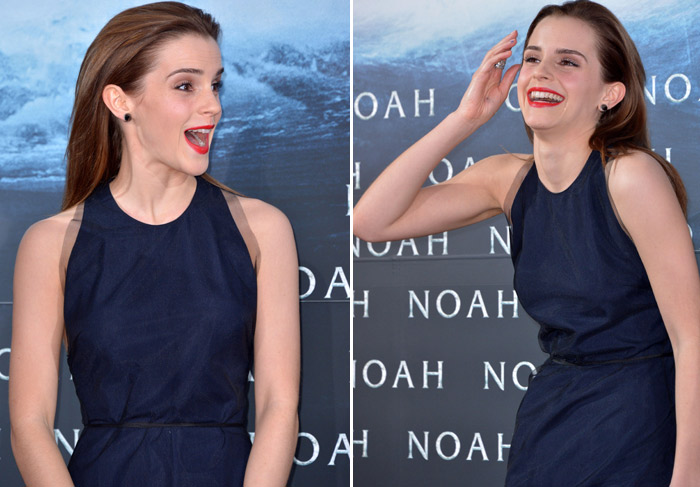 Emma Watson esbanja estilo em pré-estreia do filme Noé, na Alemanha